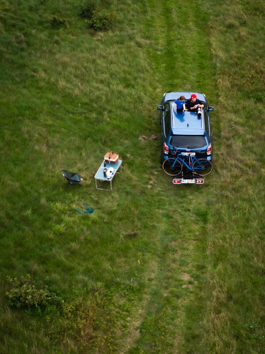 Forester z góry z bagażnikiem rowerowym
